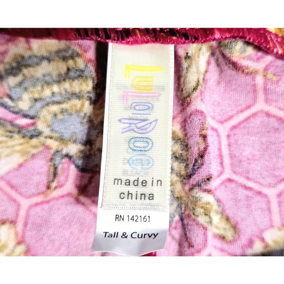 LuLaRoe TC Leggings Tall & Curvy Pink Bee Hive Design #142161 NWOT Poly/Spandex - Picture 5 of 7